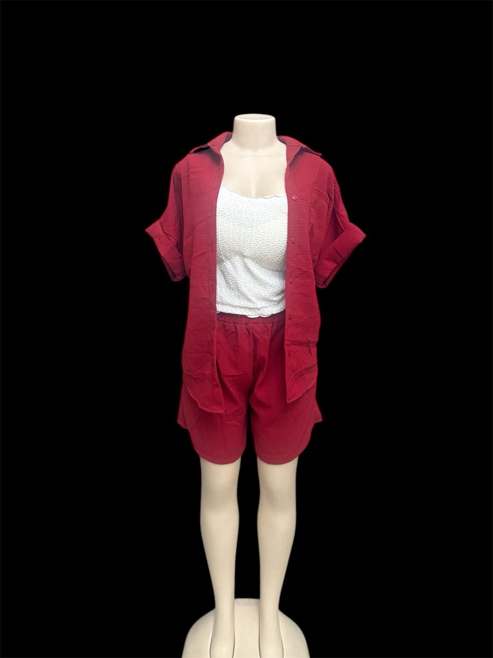 Red Short Set